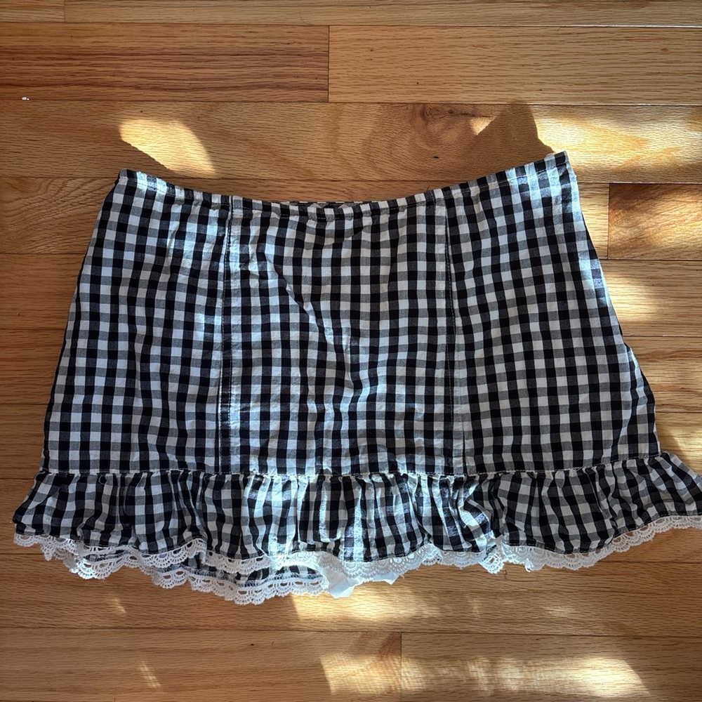 Kimchi Blue Black and White Gingham Skort